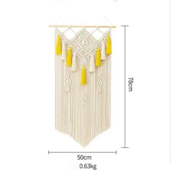 Handmade Bohemian Macrame Wall Hanging Woven Nordic Vintage Home Decor Dyed Tassels Tapestry Curtain Vintage Wall Hangings - Binzhou Jurun Rope Net Co., Ltd. - China