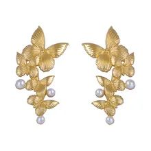 Butterfly Pearl Earrings Lightweight Alloy Retro Design Everyday Wear Daily Wedding Party Gift - Ningbo General Union Co., Ltd. - China