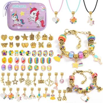 Cute Unicorn DIY Charm Bracelets Making Kit Bangle Jewelry Gift Children Beaded Bracelet Set - Ningbo Hardwork Art & Craft Co., Ltd. - China