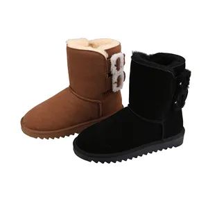 High Quality Cheap Cow Suede Knitting Wool Snow Boots Women - Yangzhou Sinomint Commodity Co., Ltd. - China