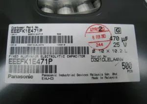Eee-Fk1e471p Electrolytic Capacitors - SMD 470UF 25V Material X5r Brand Panason Package SMD0805 Batch Number 2023+ Capacitance - Simentor Electronic Limited - China