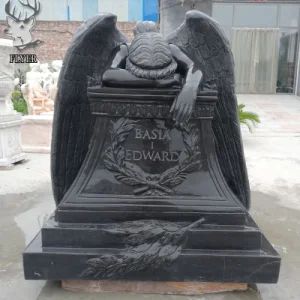 Outdoor Customized Antique Stone Angel Mourning Statues Marble Figure Weeping Sad Angel Sculpture Tombstone - Hebei Flyer Import & Export Trading Co., Ltd. - China