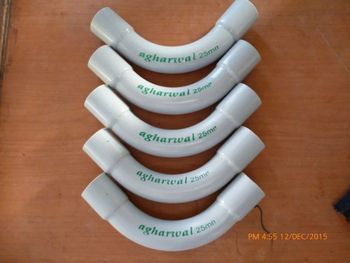 PVC Conduit Bend Finishing Quality Extraordinary Perfection Manufacturing Standard International Standards Available Diameter Sizes 19mm, 20mm, 25mm, - Agharwal Pipes - India