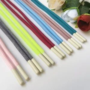Wholesale Metal Tips 5mm Polyester High Elastic Silk Rope Belt Sweater Hood Rope Waist Drawstring for Sports Pants Waist Rope Smooth Color - Yichanglong Garment Accessories Limited - China