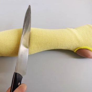 ANSI A3 Cut Resistant Sleeves Arm Guards Aramid Flame Retardant Portective Arm Sleeves with Thumb Hole - Shanghai July Textile Co.,Ltd - China
