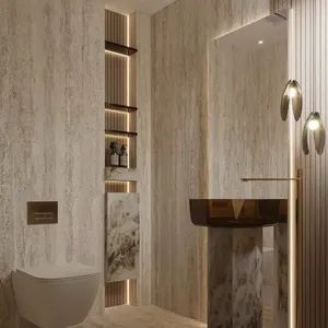 Durable Travertine Flexible Stone Wall Panel, Ideal for Commercial Building Walls - Qingdao Dingshang Shi Art Construction Materials Co., Ltd. - China
