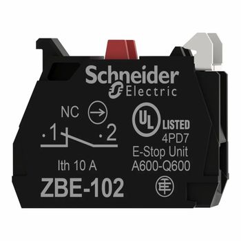 Schneider ZBE102 Single Contact Block Current Rating 10a Voltage Rating 250v Contact Configuration Single I/o Installation Method Panel - Proton Electricals - India