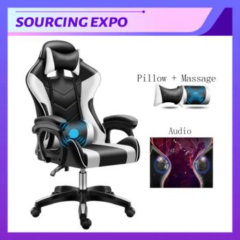 White LED Custom Game Cheap PU Leather Scorpion Racing Gaming Chair with Lights and Speakers Black and Red Pink Gaming Chair Computer Racing Office Massage Blue - Hangzhou Longwin Industry Limited - China