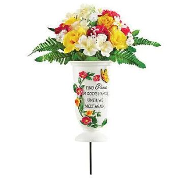 Memorial Resin Grave Flower Vases with Ground Spikes MOQ 500PCS Trademark HG Origin China Type Sculpture Material Resin Style - Quanzhou Hogao Arts and Crafts Co., Ltd. - China