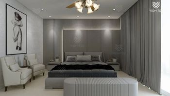 Modern Bedroom Interior Designing Pattern Modern Brand Vidhitsu Concepts Services Modular Wardrobes Service Location Pan - Vidhitsu Concepts - India