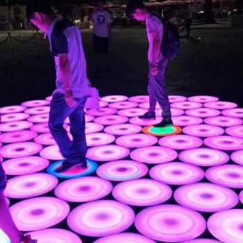 LED Inductive Round Brick Light Round Gravity Sensing Dance Floor Tile Lights Springboard Glowing Brick Lamp - Shandong Fandiluo Arts & Crafts Co., Ltd. - China