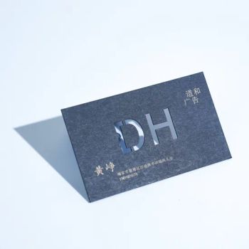 Custom Design Printed Gold Foil Edge Debossed Embossed Logo Hot Stamp Art Paper Enterprise Visiting Name Black Business Card - Qingdao Horizon Co., Ltd. - China