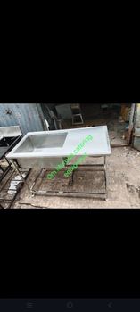 Work Table With Sink Durability High Bowl Depth 10 in Shape Rectangular Table Size 36x24 in Sink Thickness 1.2 mm Material Grade SS - Om Muruga Catering Equipments - India