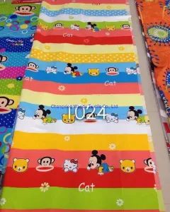 Big Mouth Monkey, Teddy Bear, Mickey, Hello Kitty and Other Printed Patterns, Printed Polyester Textile Fabrics, Produced by Changxing Wandu Textile Company - Changxing Wandu Textile Co., Ltd. - China