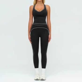 Womens 2 Piece Workout Sets Athletic Yoga Outfits Tank Top and Color Block Leggings Gym Sets - Dongguan Ume Trade Co., Ltd. - China