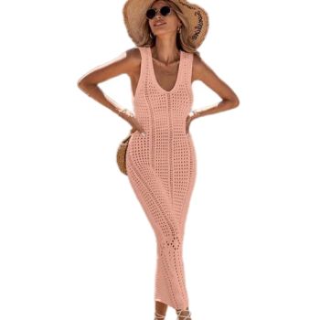 Stylish Pink Knit Sweater Dress for Summer Beach Outings OEM OEM Model NO. 291 Pattern Other Material Cotton Origin - Guangzhou BaiNaJia Garment Co., Ltd - China