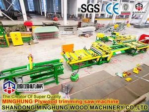 Automatic Roller Plywood Edge Trimming Sawing Cutting Machine - Shandong MINGHUNG Wood Based Panel Machinery Co., Ltd - China