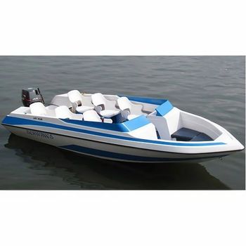 Petrol Blue And White 6 Seater FRP Speed Boats Engine 50 HP Material FRP Length 15 Feet Power Source Petrol Color Blue And - Jai Metals & Plastics Imports - India