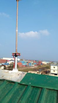 Copper Air Terminals, For Earthing, 850g Weight 850g Diameter 15mm Screw Wholes 4 Material Copper Finish pure copper Usage/Application - Waran Enterprises - India