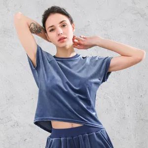 Sports Workout Yoga Tops Round Neck Active Wear Training Gym Fitness T Shirt - Market Union Co. Ltd. - China