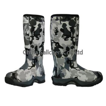 Mens Camo Neoprene Waterproof Camouflage Hunting Boots Origin China Element Pattern Toe Style Round Model NO. shb035 HS Code 6401921000 - CHINA SALLCHEN CO., LTD. - China