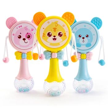 Cartoon Bear Baby Mobile Rattles Teether Toy Hand Bells Newborn Educational Set Toys Cute Baby Rattle Toys with Light and Music Silicone Teethers - Shantou Tombo Toys Co., Ltd. - China