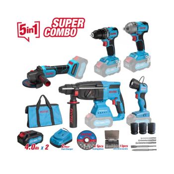 Fixtec Hardware Electric Cordless 20V Tool Set with Power Drills Impact Wrench 5 in 1 Combo Kit - Ebic Tools Co., Ltd. - China