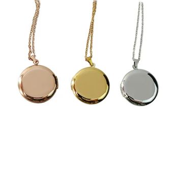 Wholesale Custom Personalized Stainless Steel Fashion Necklaces Pendant Blanks Round Store Photos Necklace DIY Necklace for Women - Zhongshan Niya Metal Manufacture Co., Ltd. - China