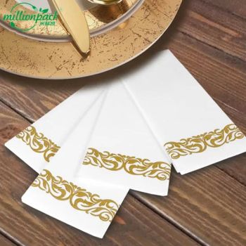 Biodegradable Floral Printed Paper Napkins for Eco-Friendly Weddings and Special Events - Ningbo Million Pack Co., Ltd. - China