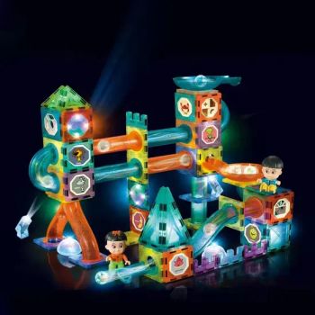 Flash Light Pipe Track Magic Magnetic Tiles Marble Run Blocks Sets Magnetic Ball Track Building Blocks Toys DIY Assembly Toy - Shantou Tango Tech Co., Ltd. - China