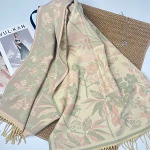 180 65cm Wholesale Factory Large Size Flower Cashmere Feel Scarf Shawls - Hangzhou Zhiyi Garments Co., Ltd - China