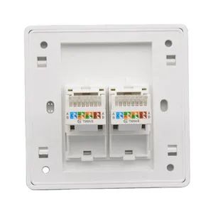 86 Type Wall Mount Single Dual Port Network Face Plate Cat5e CAT6 RJ45 Face Plate - Hangzhou Risingsun Cable Co., Ltd. - China