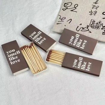 Advanced Customized Brown Box Matches Customized Logo Matches Letter Logo Printed Aromatherapy Candle Colored Safety Matches - Sichuan Yelan International Trade Co., Ltd - China