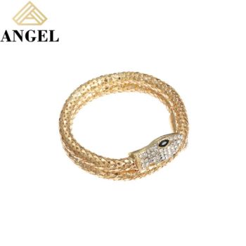 Fashion Accessories Hot Sale Gold Plated Snake Shape Cubic Zirconia Moissanite Popular Bangle for Women - Guangzhou Angel jewellery co.,ltd - China