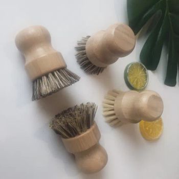 100% Natural Bamboo Mini Scrub Brush Pot Brushes Dish Scrubber for Household Cleaning - Yangzhou Muhe Trading Co., Ltd. - China
