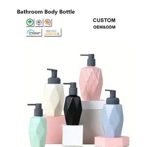 White Transparent Refillable Bathroom Ceramic Bottle for Baby Shower Gel Use - Quanzhou Comain Ceramic Co., Ltd - China