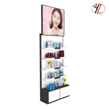 Promotional Makeup Storage Stand with Light Perfume Rack Cosmetics Store Display Shelves - Foshan Nanhai Yizai Metal Products Co., Ltd - China