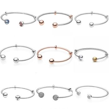 Fashion Snake Bone Rose Gold Square Pando-Ra S925 Sterling Silver Open Bangle - Haifeng Alaric Inc - China