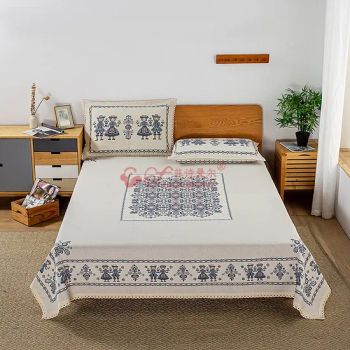 Organic Cotton Hemp Blend Jacquard Set with Pillow Shams Single Bedsheet for Bed - Taian Jinfeihong Weaving Co., Ltd. - China