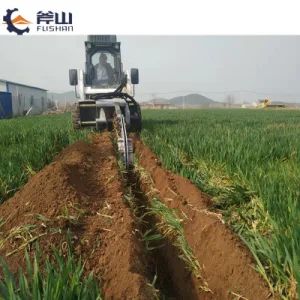 Construction Machinery Parts Skid Loader Trencher Attachment Trenching Machine on Loaders Cable Chain Trencher on Farm The Best Quality Agricultural Equipment - Xuzhou Fushang Construction Machinery Co. ,Ltd. - China