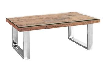 Railway Sleeper Wood Coffee Table with Steel Legs Stability Exceptional Stability Style Industrial / Rustic-modern Base Structure Architectural Metal Legs - Kraftshilp - India