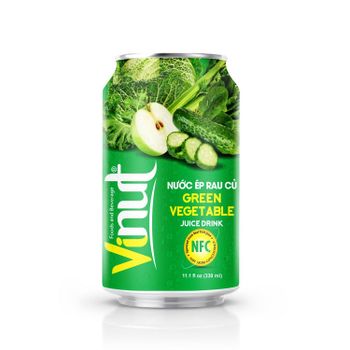 330ml Can VINUT Green Vegetable Juice Drink Green Apple Cabbage Celery Spinach and Cucumber juice Manufacturer Directory - Nam Viet F&B - Vietnam
