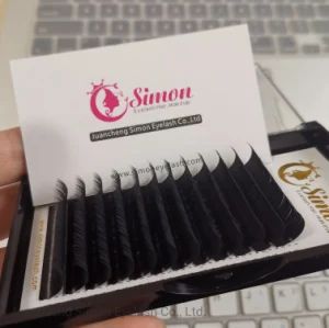 0 03 Second Blooming Lashes 0 05 0 07mm Matte Black Easy Fan Eyelash Extensions - Juancheng Simon Eyelash Co., Ltd. - China