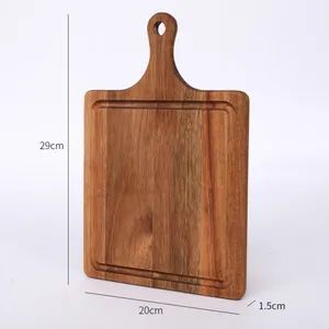 Acacia Wood Cutting Board with Handle Type Single Size Medium Brand Lexdo Shape Square Trademark LEXDO HS Code 4421999090 - Nanping Jianyang Heng Xinwang Bamboo and Wooden Products Co., Ltd. - China