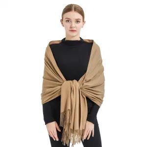 Women Chic Luxury Party Camel Cashmere Pashmina Shawls and Scarves - Jiangxi Iwell Industrial Limited - China