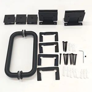 Factory Direct Price Shower Bathroom Glass Accessories Combo Silver Black Golden Shower Room Brass Hinge Glass Door Hardware Set - Foshan Joboo Hardware Products Co., Ltd. - China