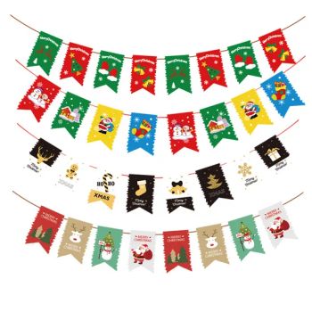 Merry Christmas Felt Banners Flags Hanging Garlands for Party Decoration Home Decor Red Green Pennant Banner - Zhejiang Zunyi Crafts Co., Ltd. - China