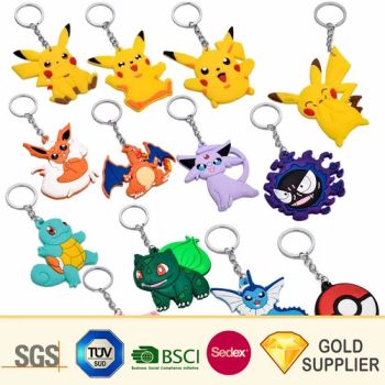 Free Samples Custom Made Wholesale Mobile Key Chain Cute Cartoon Characters Animal Pikachu Lovely Keychain for Childern Playing - Zhongshan Rich Gift Limited - China