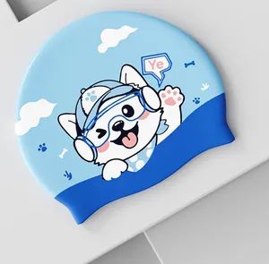 Children's Swimming Caps Boys and Girls Waterproof No Cut Head Professional Silicone Swimming Caps - Jinjiang Chengcheng Supply Chain Management Co., Ltd. - China