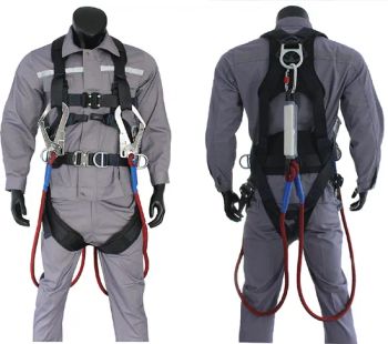 Safety Harness with Shock Absorbing Lanyard for Work in Height 5 Points Full Body for Tree Camp Belts Thicken - ZHEJIANG SHALL TOOLS CO., LTD. - China